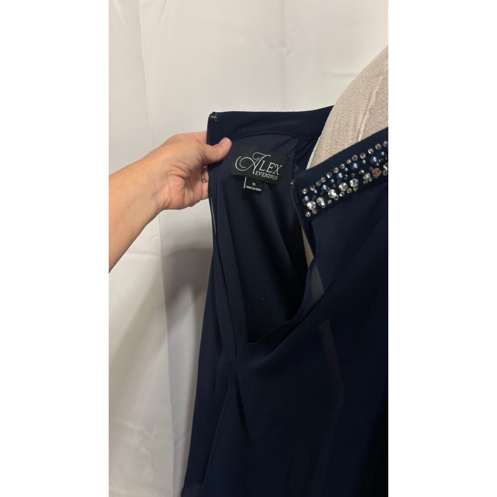 NWT Alex Evenings mother of the bride groom, navy dress size 16 - Picture 13 of 16